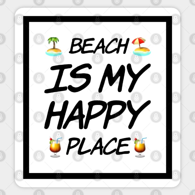 Beach Is My Happy Place Sticker by Glenn Landas Digital Art